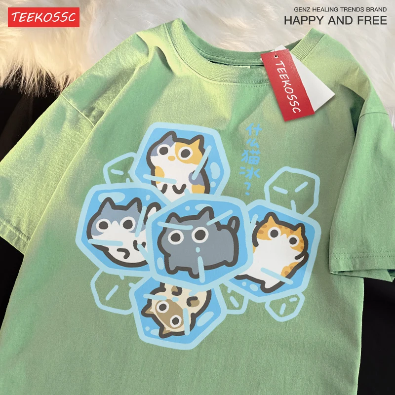 Cute cat ice cubes T-shirt - 3