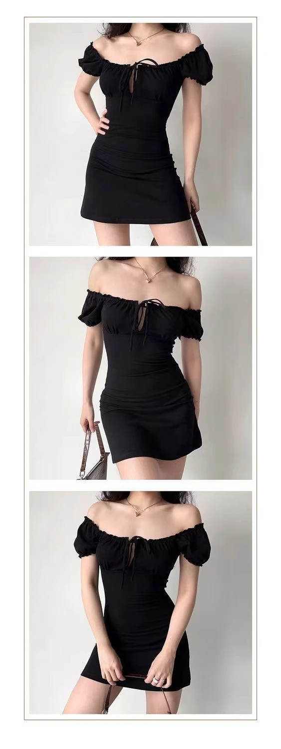 Black Bodycon Summer Mini Dress - 6