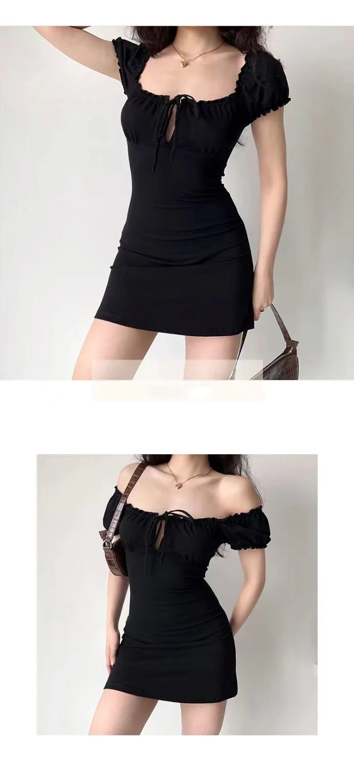 Black Bodycon Summer Mini Dress - 5