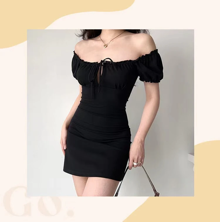 Black Bodycon Summer Mini Dress - 1