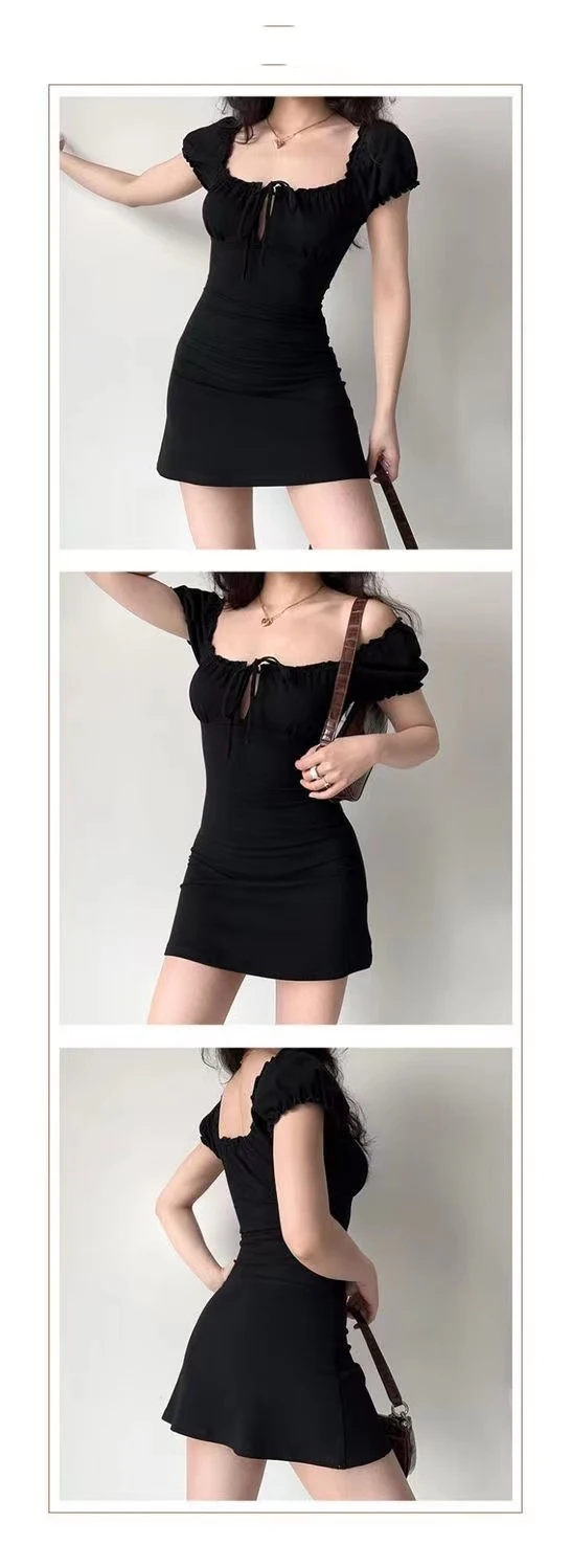 Black Bodycon Summer Mini Dress - 3