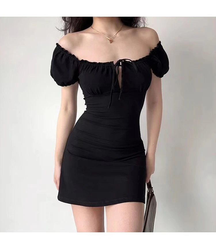 Black Bodycon Summer Mini Dress - 8