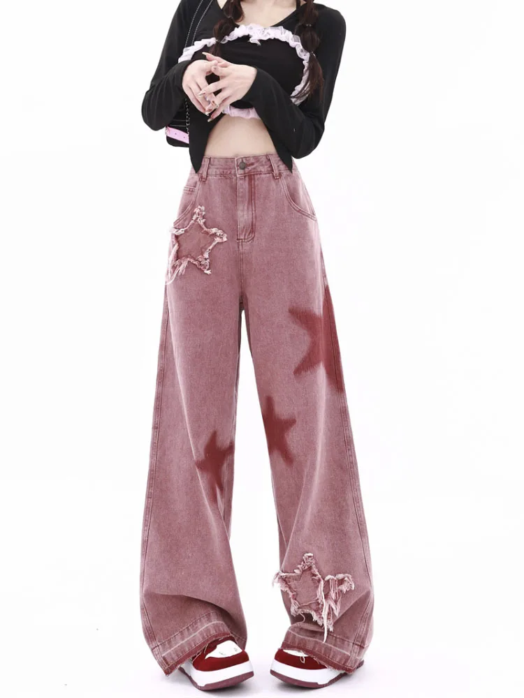 Acubi Wide-leg oversized Jeans with Stars - 15