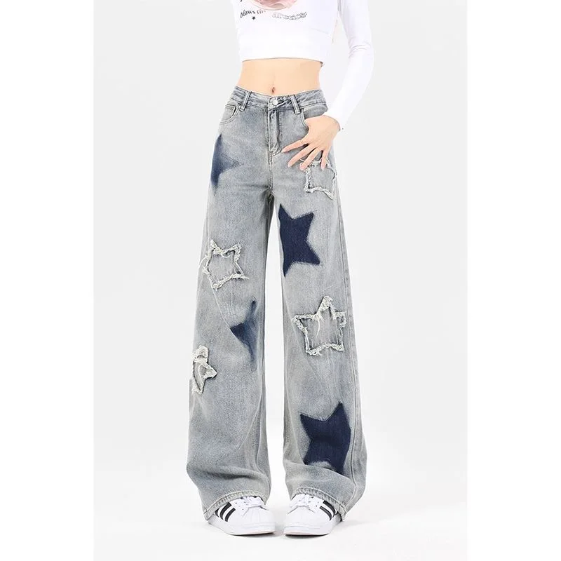 Acubi Wide-leg oversized Jeans with Stars - 19