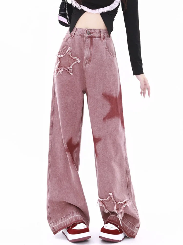 Acubi Wide-leg oversized Jeans with Stars - 12