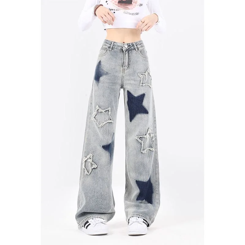 Acubi Wide-leg oversized Jeans with Stars - 21