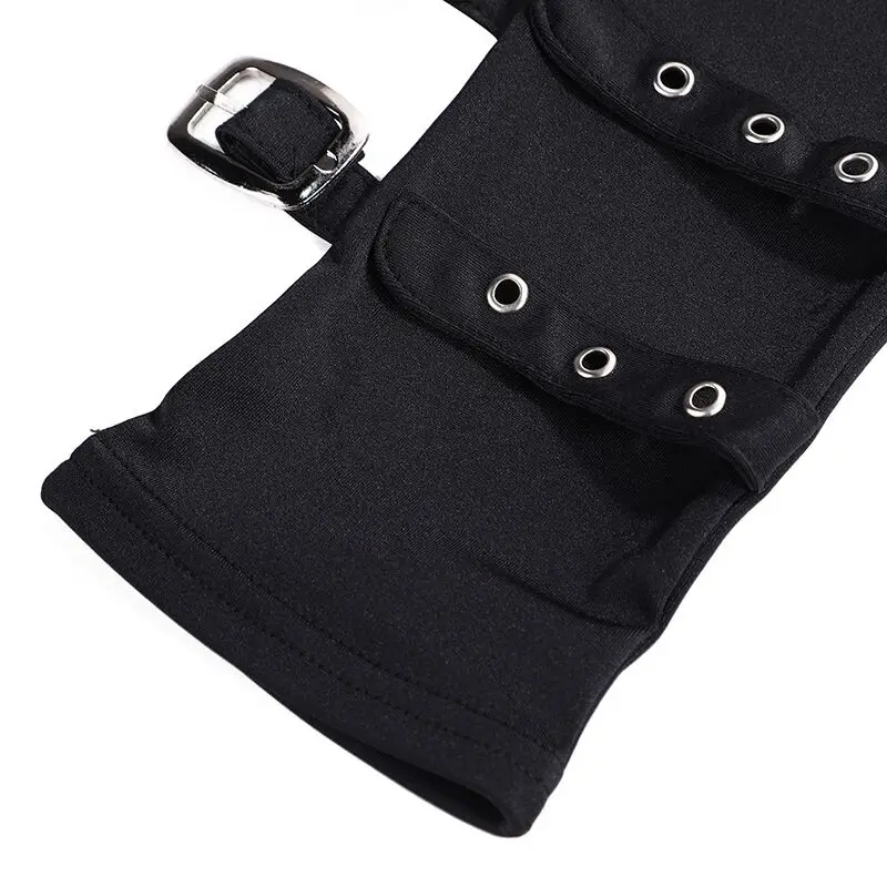 Black Half Finger Mitten Buckle Belts