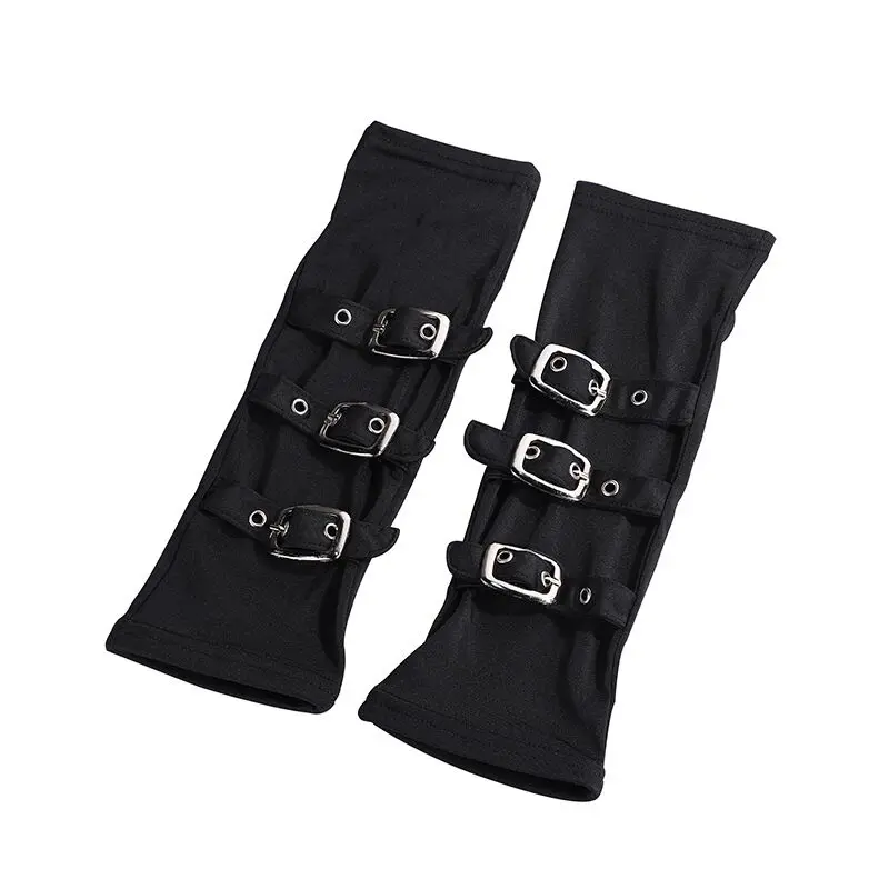 Black Half Finger Mitten Buckle Belts