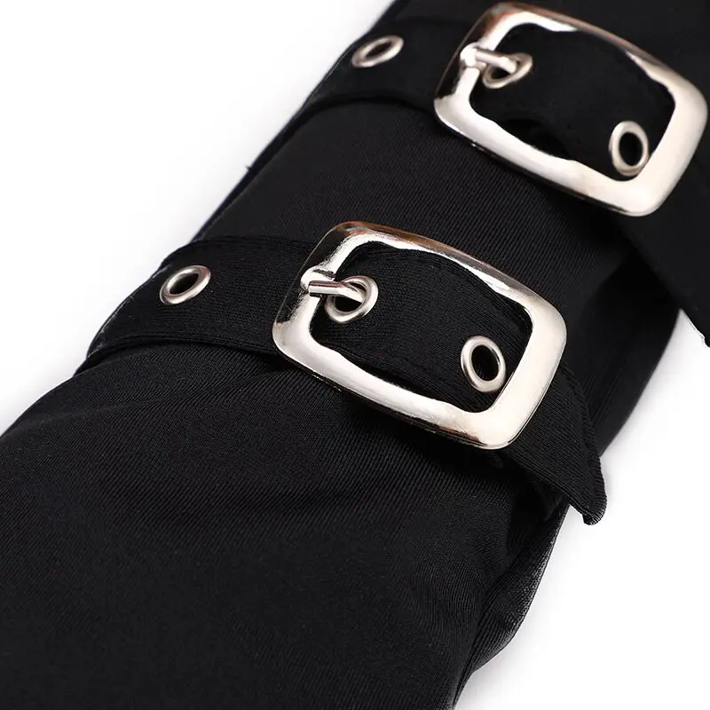 Black Half Finger Mitten Buckle Belts