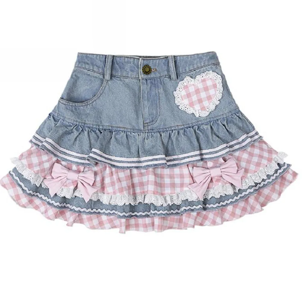 Lolita Kawaii Denim Mini Skirts - 9