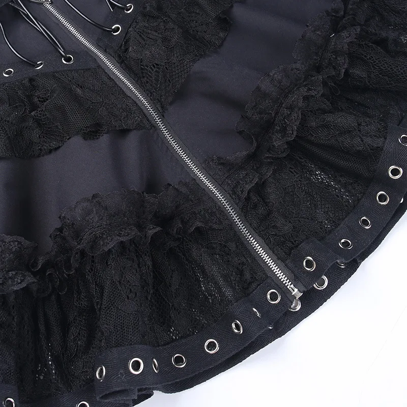 Black Gothic High Waist Skirt - 12