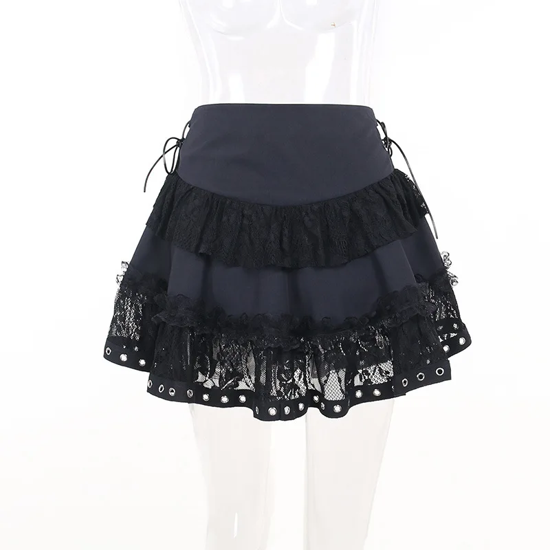 Black Gothic High Waist Skirt - 8