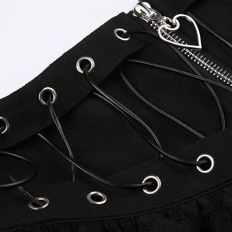 Black Gothic High Waist Skirt - 13