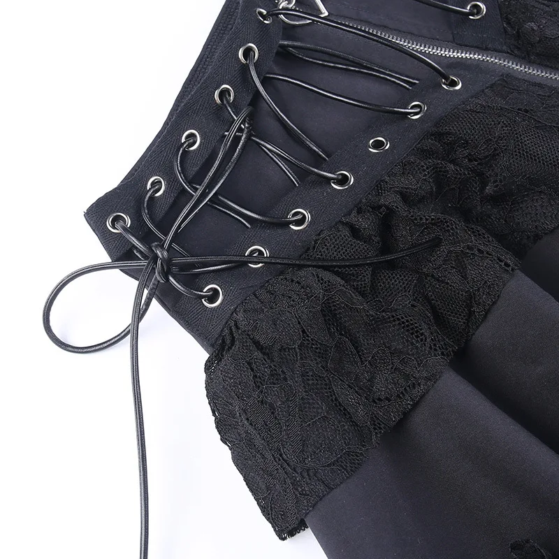 Black Gothic High Waist Skirt - 10