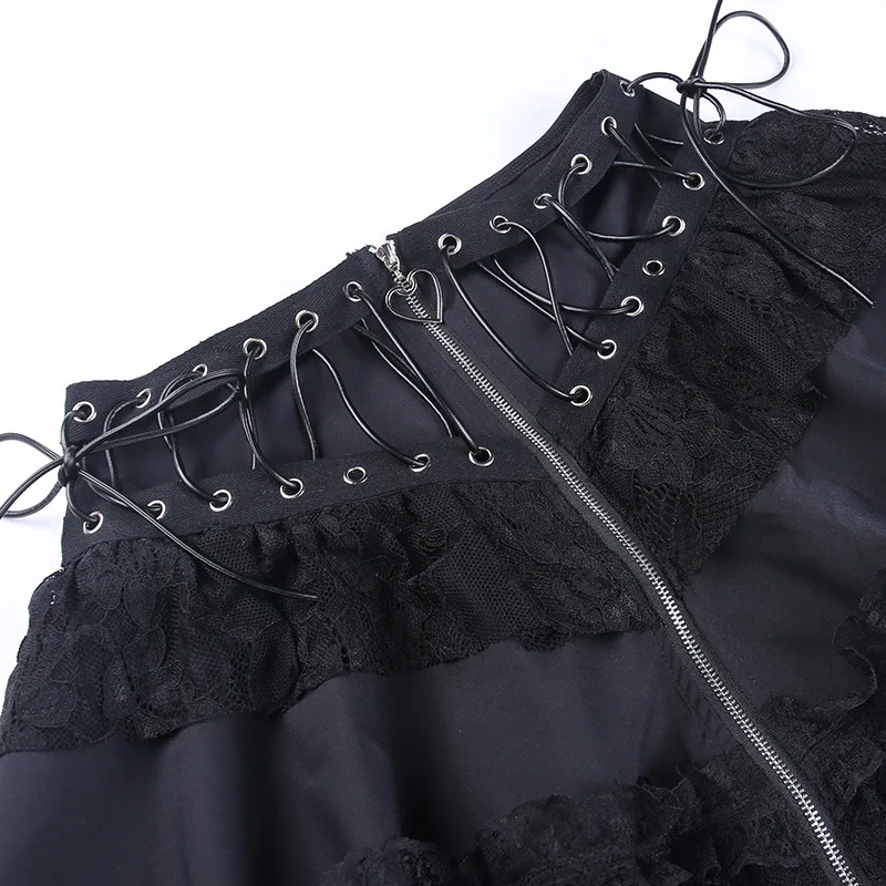 Black Gothic High Waist Skirt - 9