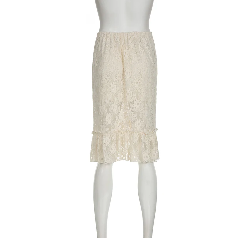 Cottagecore White Lace Skirt - 6