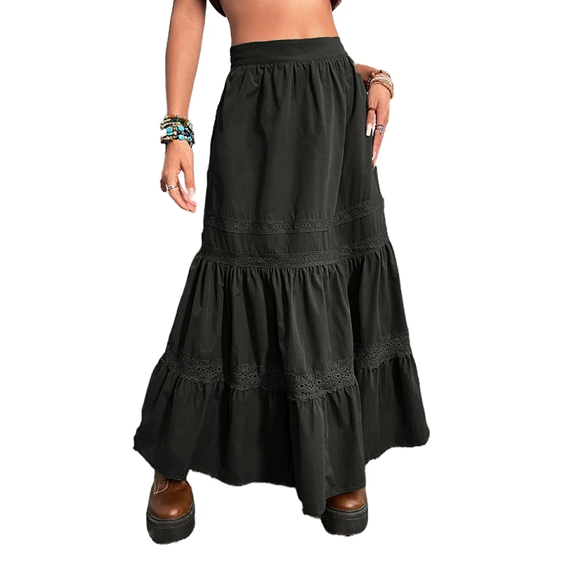 Cottagecore Boho Pleated Long Skirt - 8