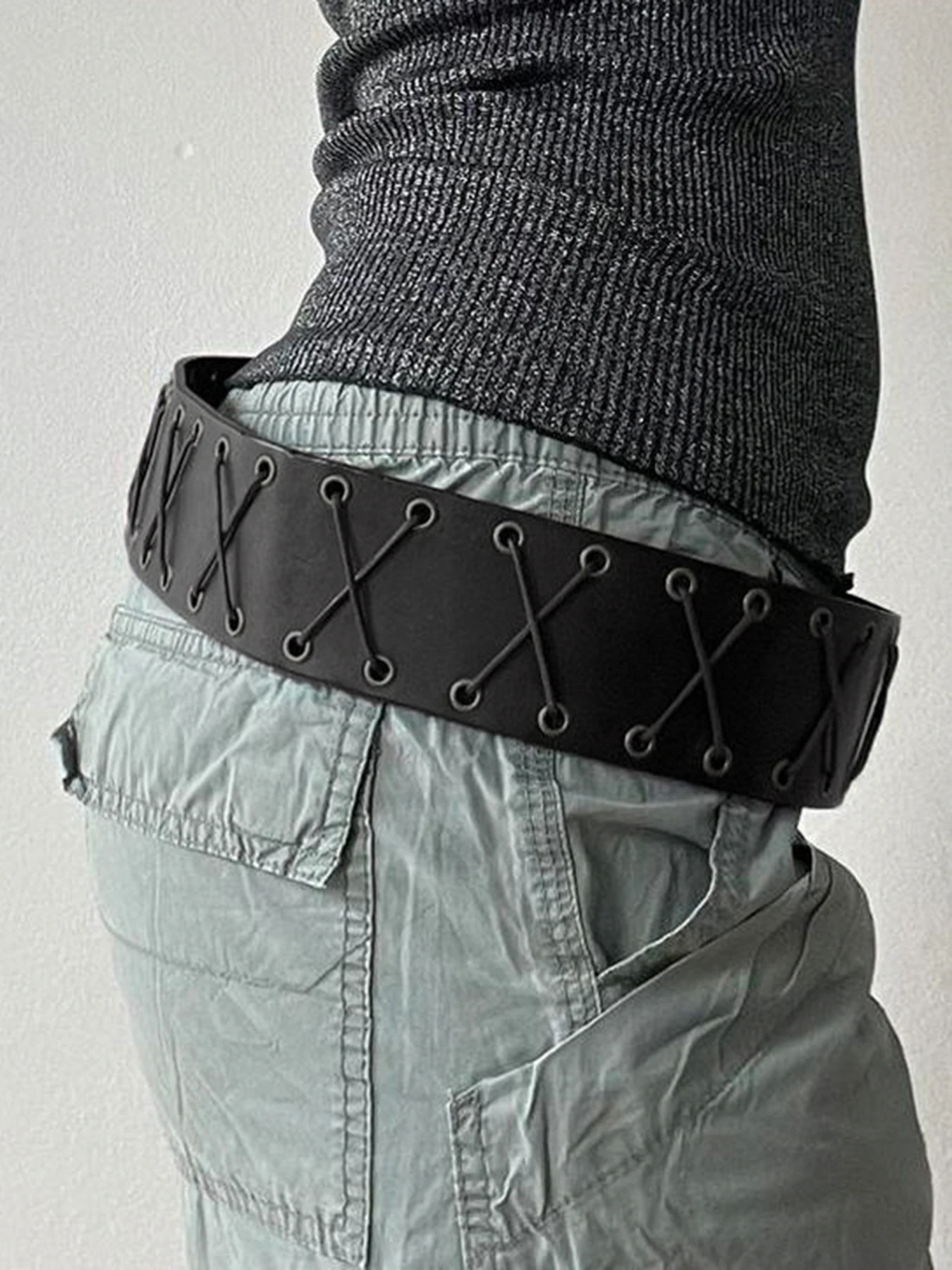 Punk Belt with lacing and tassels - 9