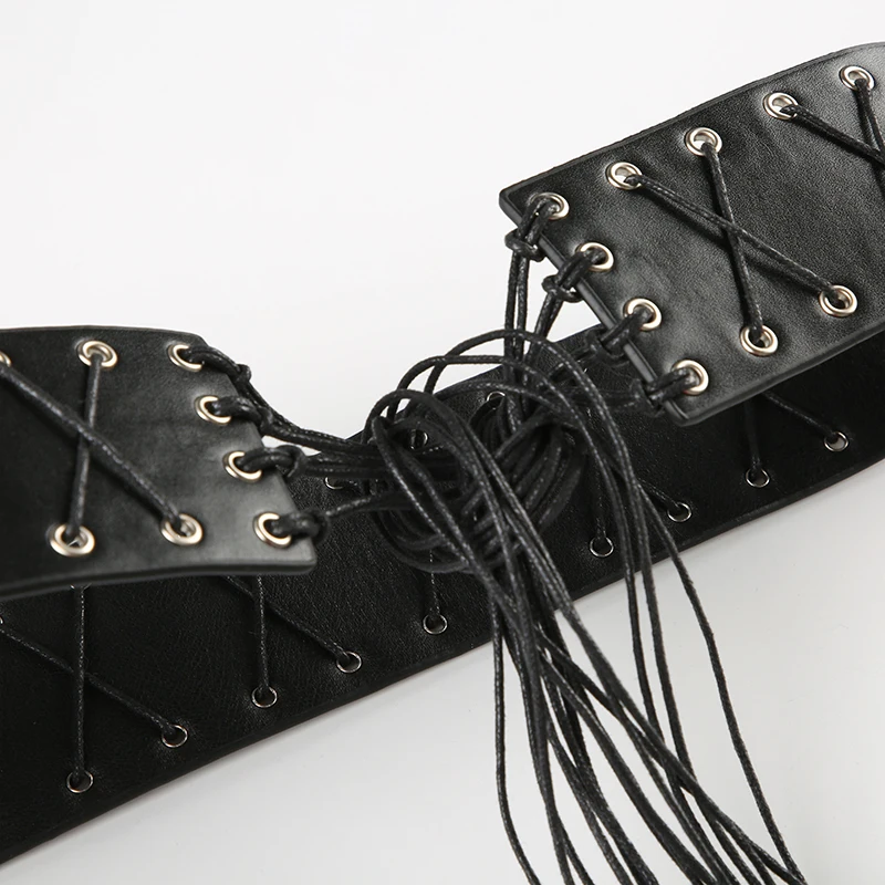 Punk Belt with lacing and tassels - 3