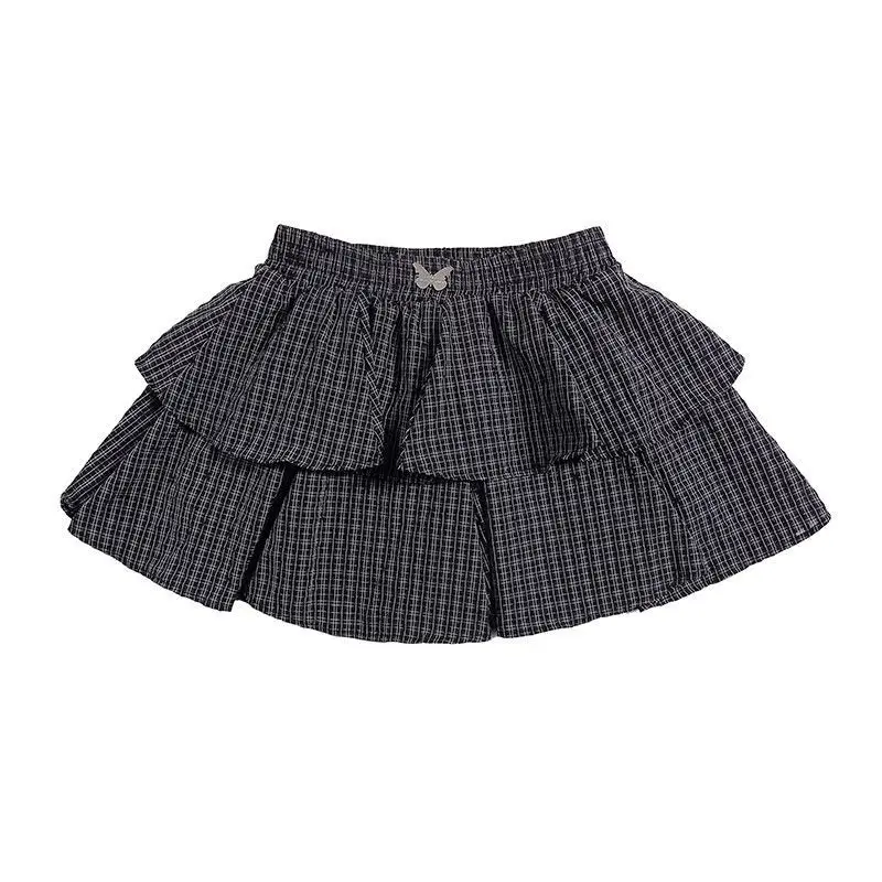 Ruffle Layered Plaid Mini Skirt - 5