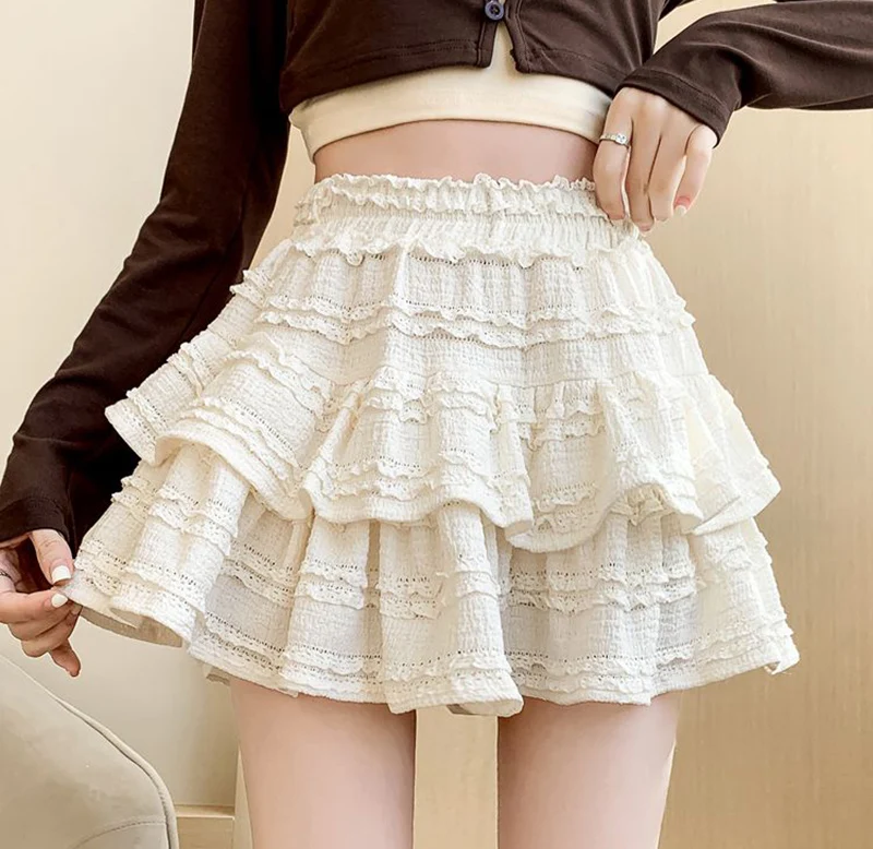 Preppy Style Double Layer Mini Skirt - 4