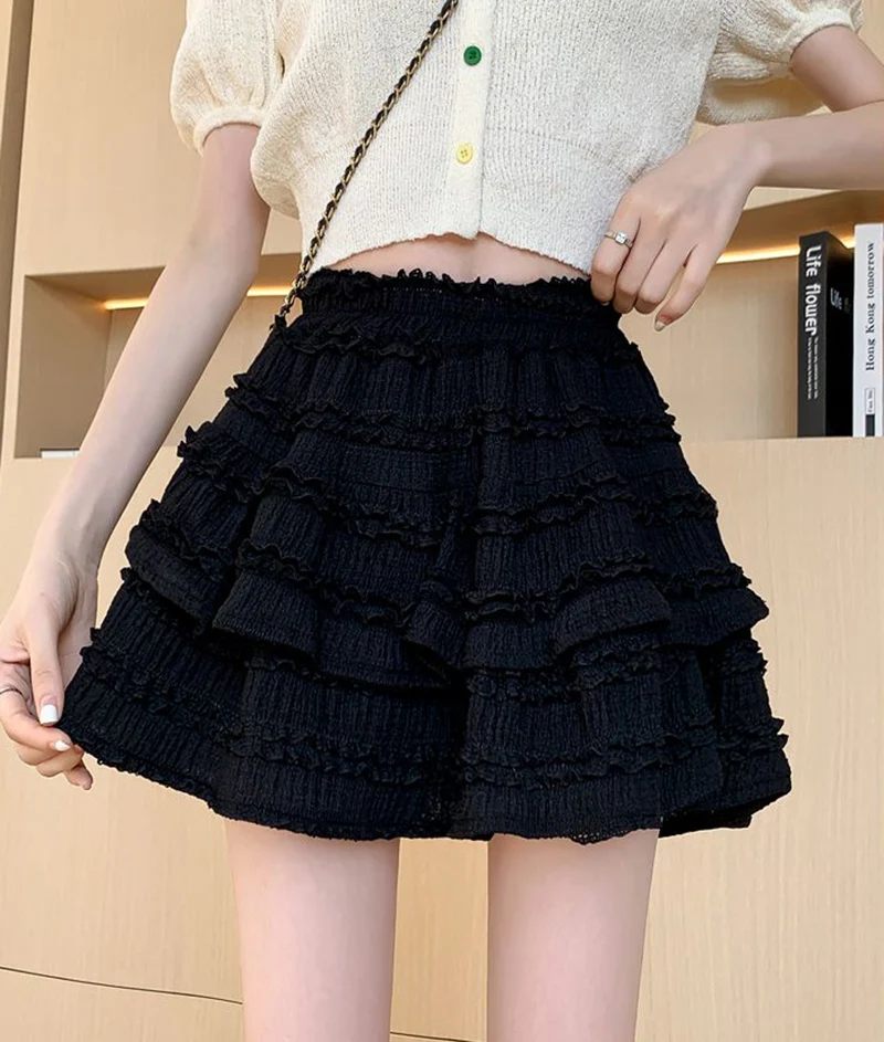 Preppy Style Double Layer Mini Skirt - 13