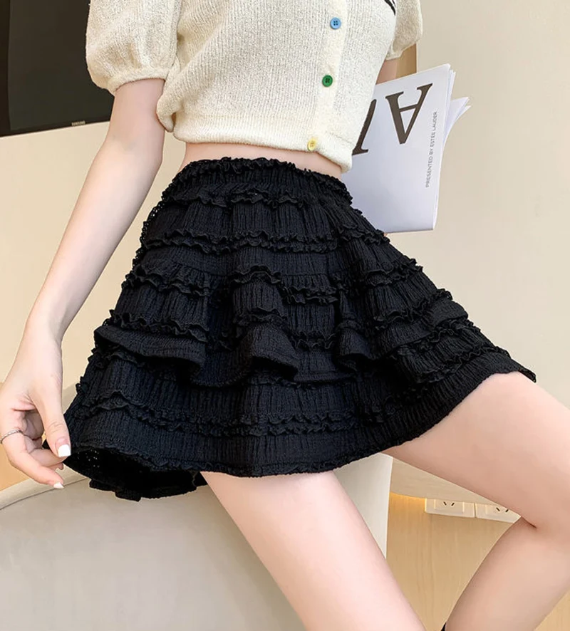 Preppy Style Double Layer Mini Skirt - 12