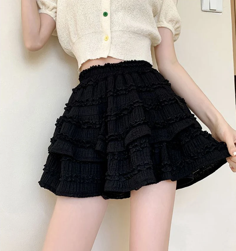 Preppy Style Double Layer Mini Skirt - 14