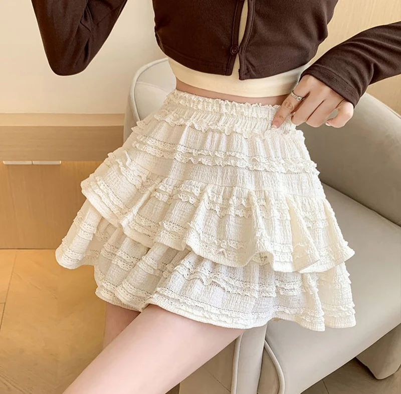 Preppy Style Double Layer Mini Skirt - 6