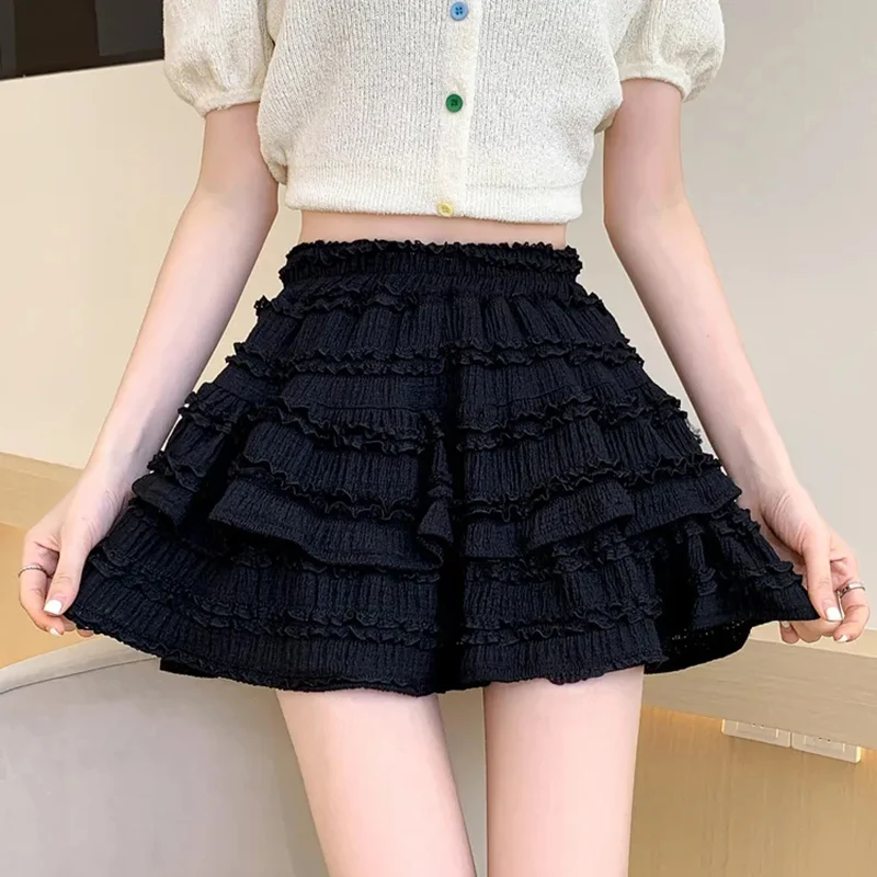 Preppy Style Double Layer Mini Skirt - 10