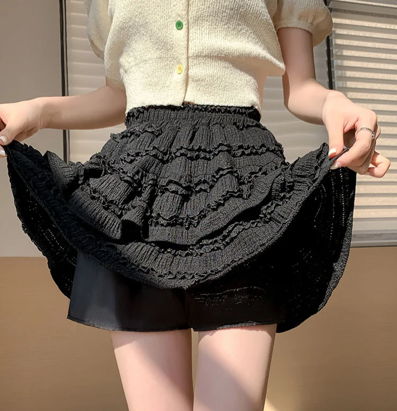 Preppy Style Double Layer Mini Skirt - 11