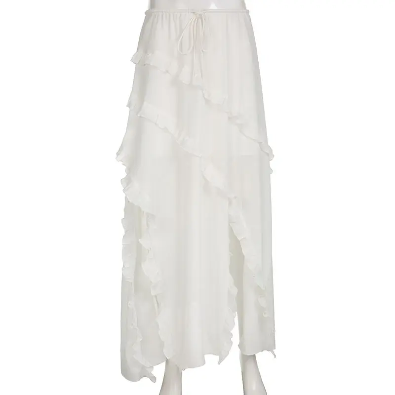 White Summer Midi Skirt - 9