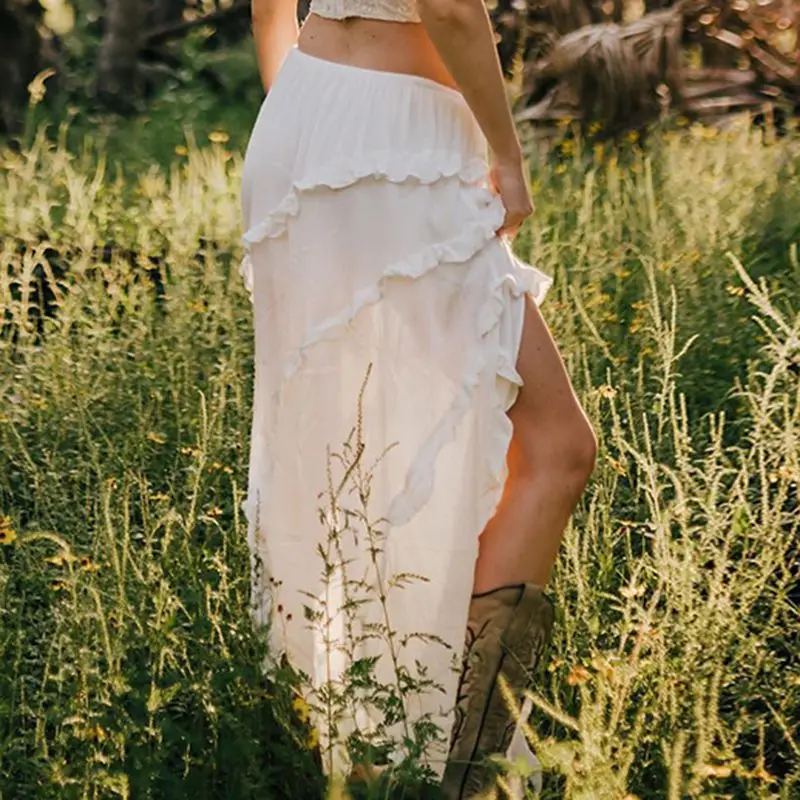 White Summer Midi Skirt - 6