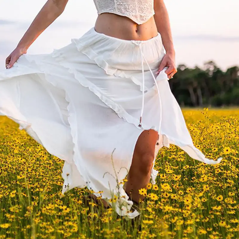 White Summer Midi Skirt - 5