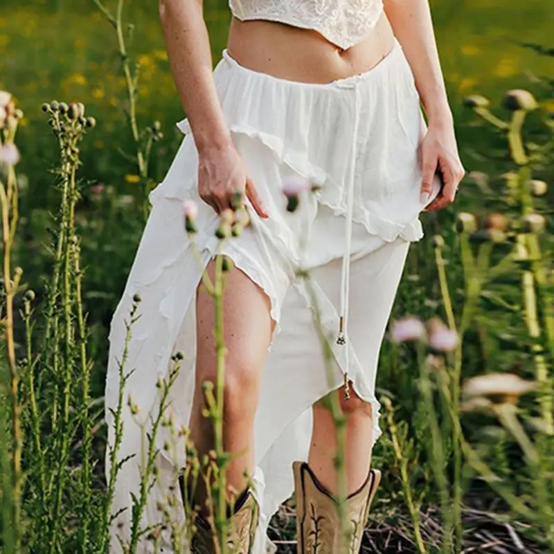 White Summer Midi Skirt - 3