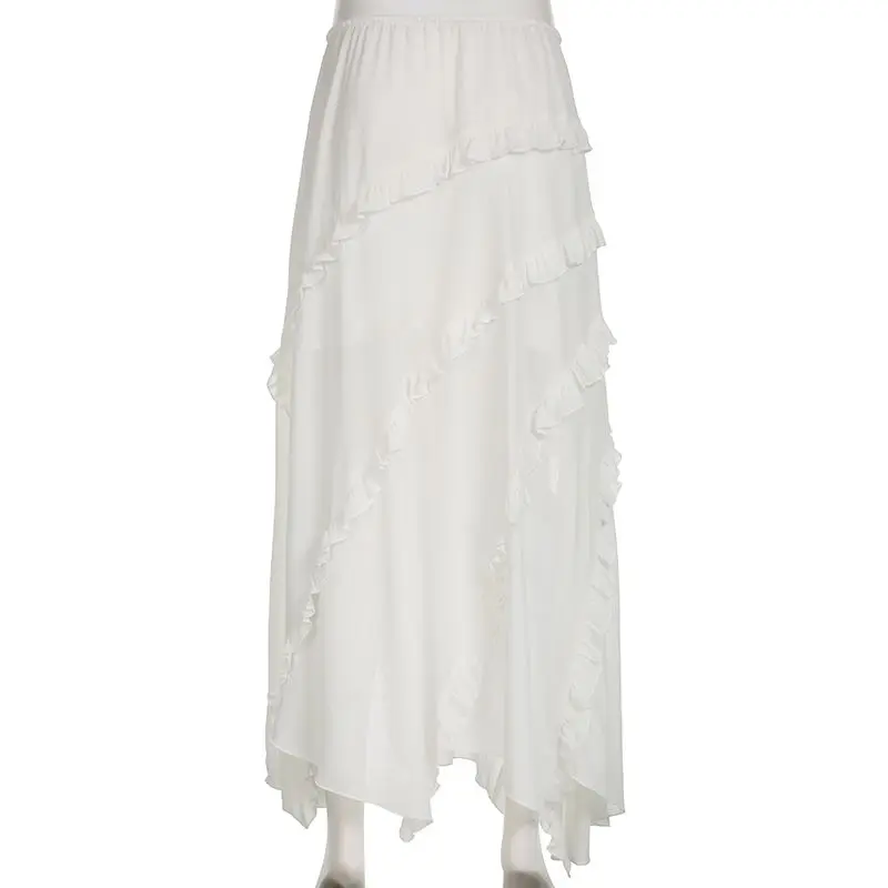 White Summer Midi Skirt - 12