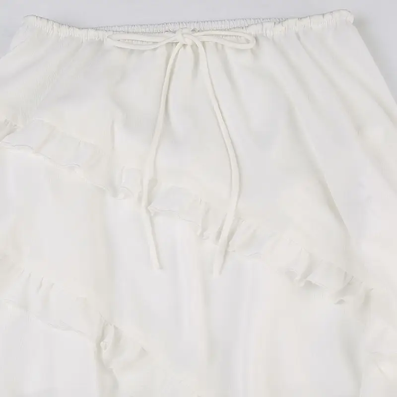 White Summer Midi Skirt - 13