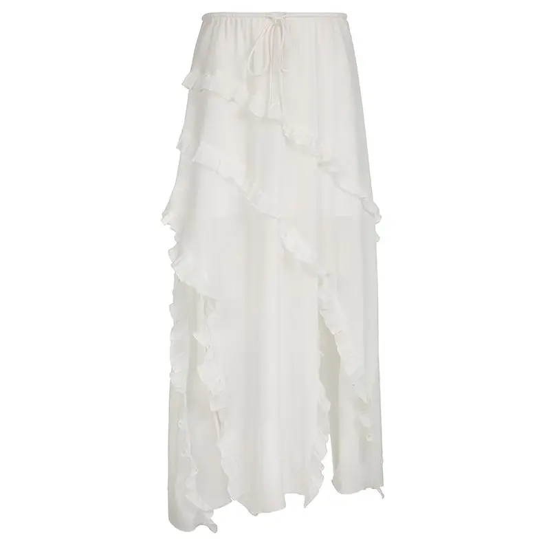 White Summer Midi Skirt - 8