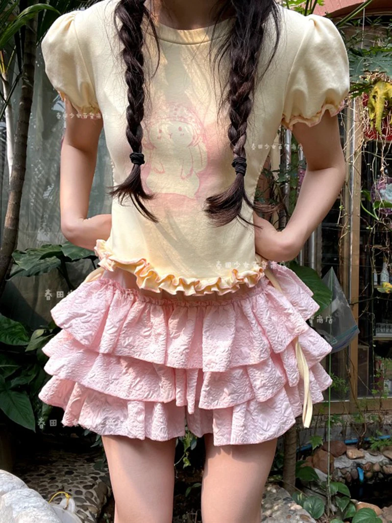 Kawaii Lolita Mini Skirts with Ruffles - 3