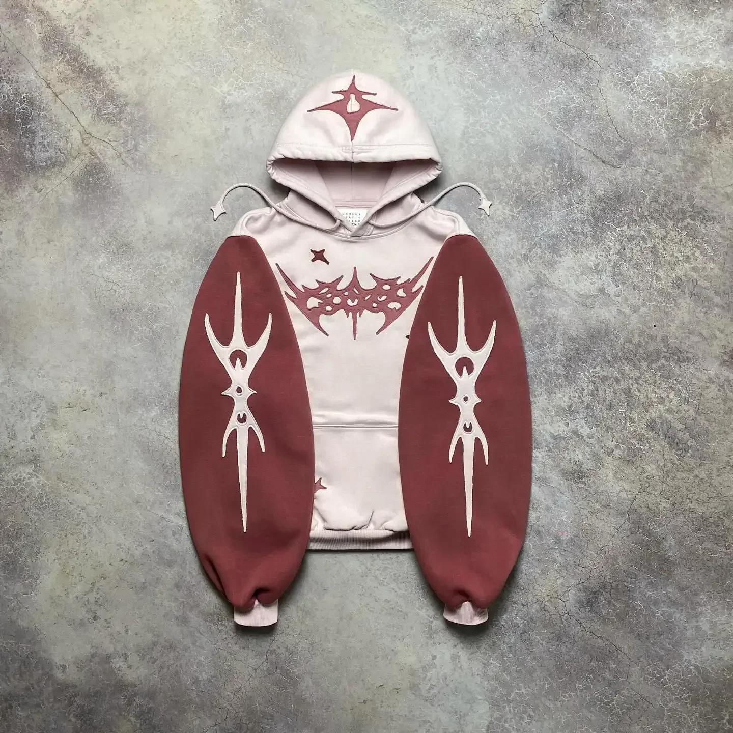 Loose Hoodies Geometric Embroidery - 2