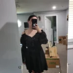 Gothic Black Off Shoulder Dress photo review