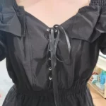 Gothic Black Off Shoulder Dress photo review