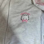 Kawaii Hoodie with Pink Cat Embroidery photo review