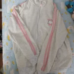 Kawaii Hoodie with Pink Cat Embroidery photo review