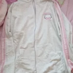 Kawaii Hoodie with Pink Cat Embroidery photo review