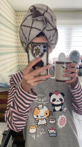 Harajuku Kawaii Striped Sweatshirt photo review