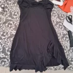 Bodycon Split Black Mini Dress with Folds photo review