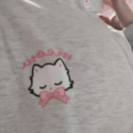 Kawaii Hoodie with Pink Cat Embroidery photo review