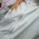 Kawaii Hoodie with Pink Cat Embroidery photo review