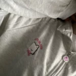 Kawaii Hoodie with Pink Cat Embroidery photo review